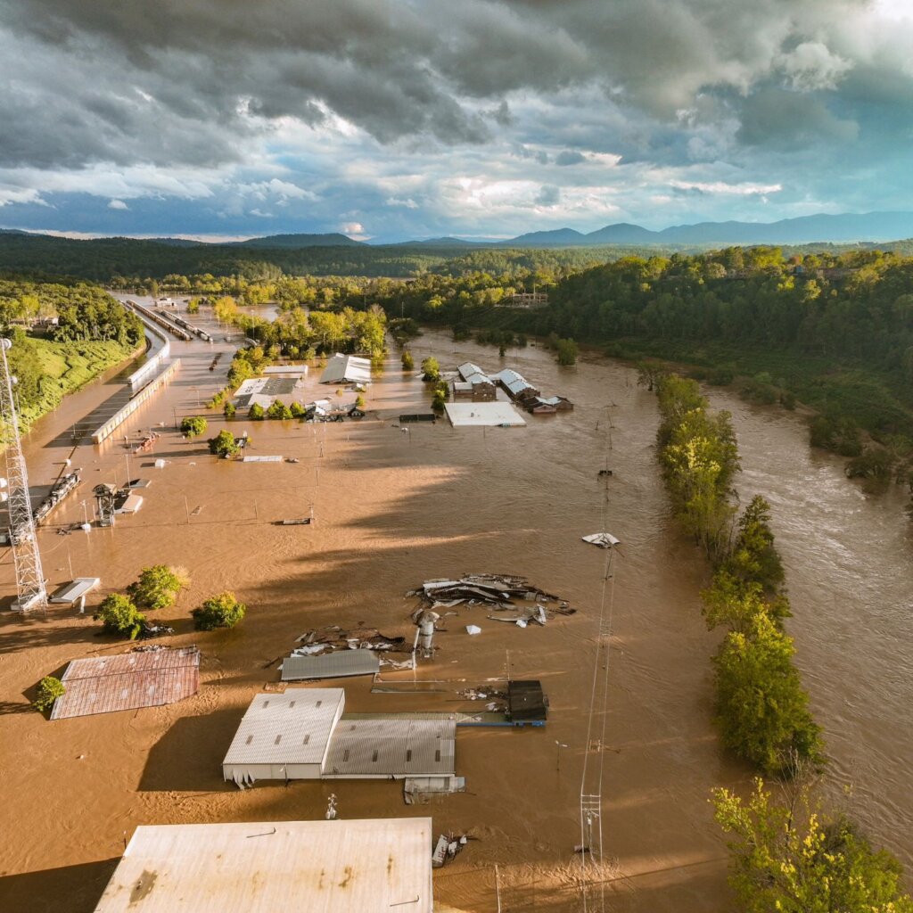 flooded town in western north carolina