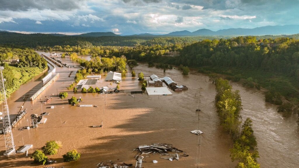 flooded town in western north carolina